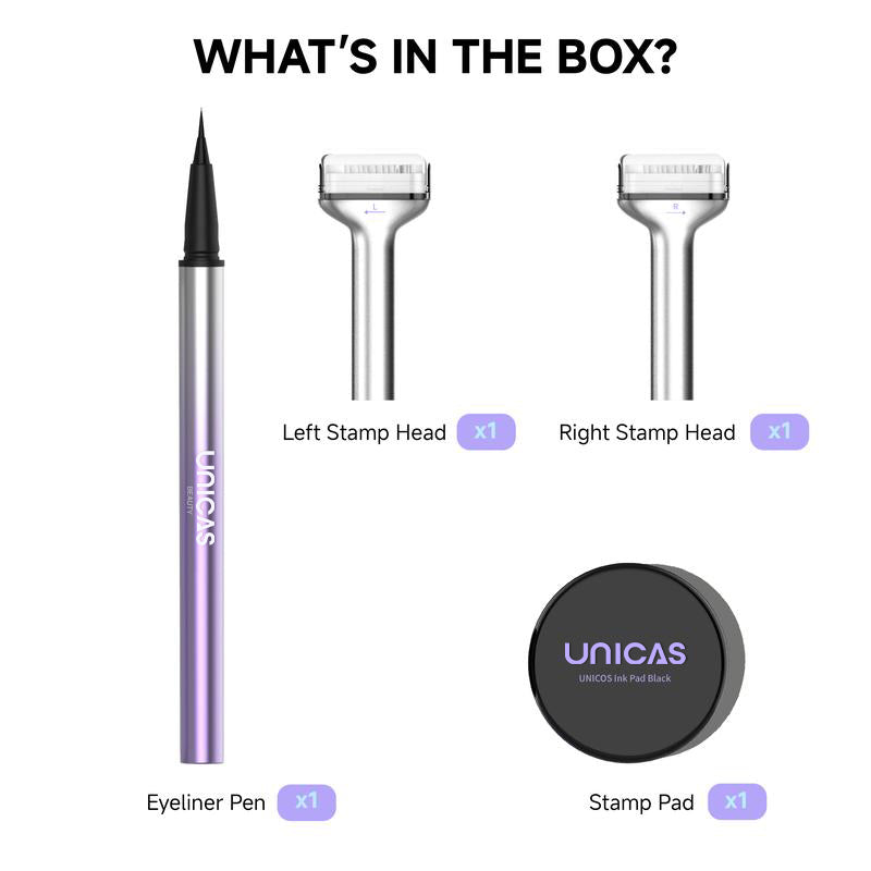 Unicas Lower Eyelash Stamp 2-in-1 Eye Makeup Tool with Waterproof Ink