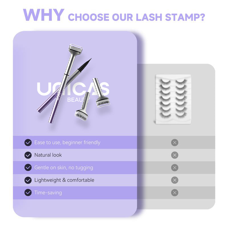 Unicas Lower Eyelash Stamp 2-in-1 Eye Makeup Tool with Waterproof Ink